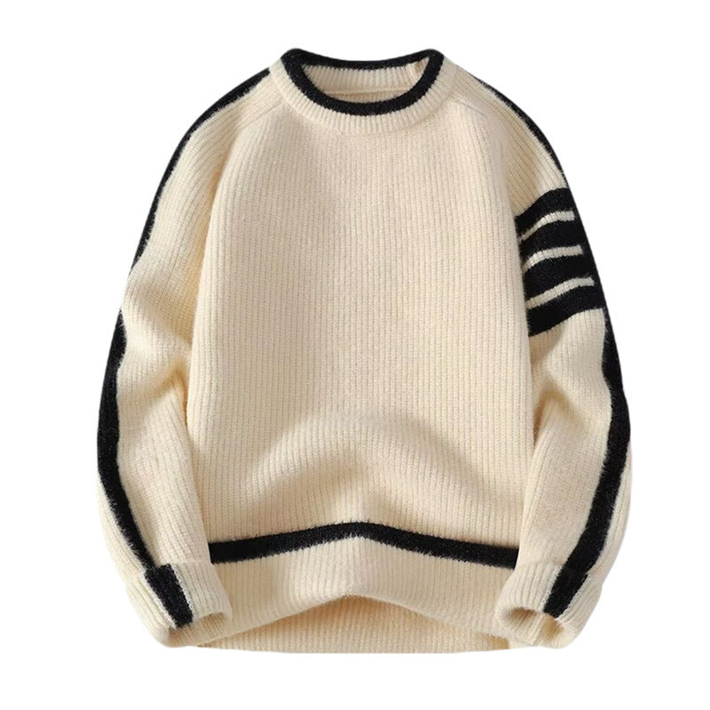 Herren Sportlicher Rundhalspullover mit Kontrastdetails Shop Nory