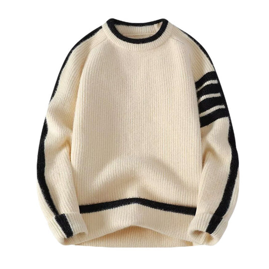 Herren Sportlicher Rundhalspullover mit Kontrastdetails Shop Nory