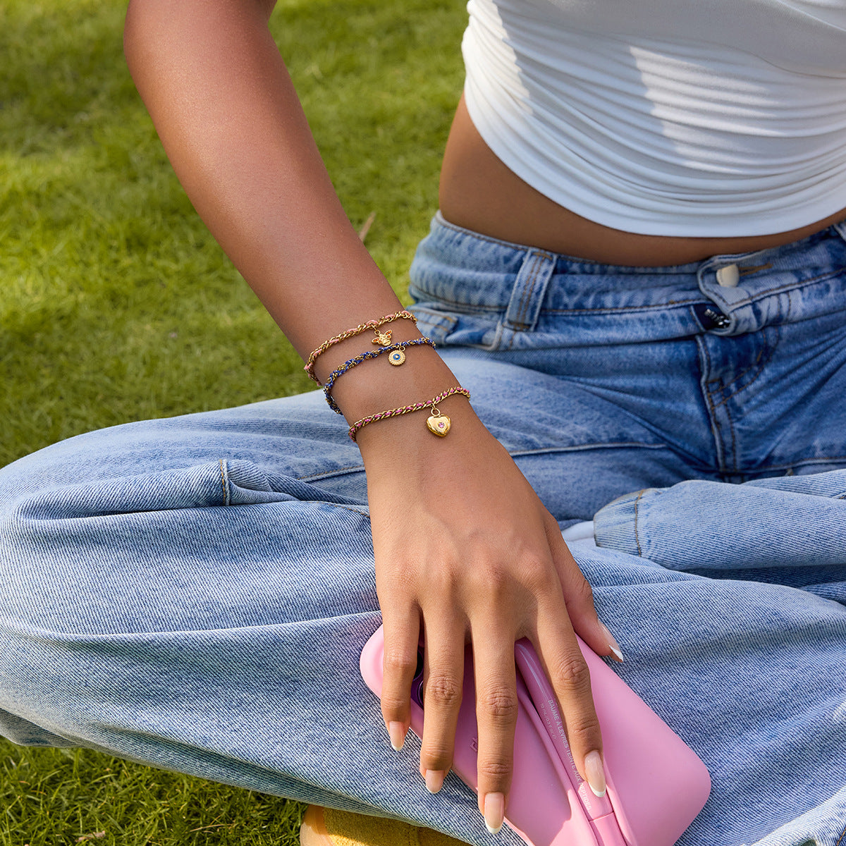Damen Armband mit herzförmigem Anhänger und wasserdichten Eigenschaften Shop Nory