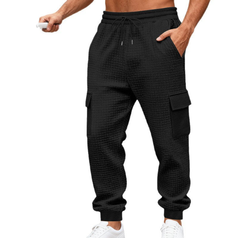 Herren Cargo-Jogginghose mit markanter Waffelstruktur, elastischem Bund und großen Klappentaschen Shop Nory
