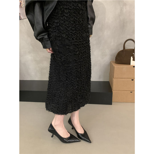 Damen Elegante spitz zulaufende Flechtleder-Pumps mit sculpted Kitten-Absatz Shop Nory