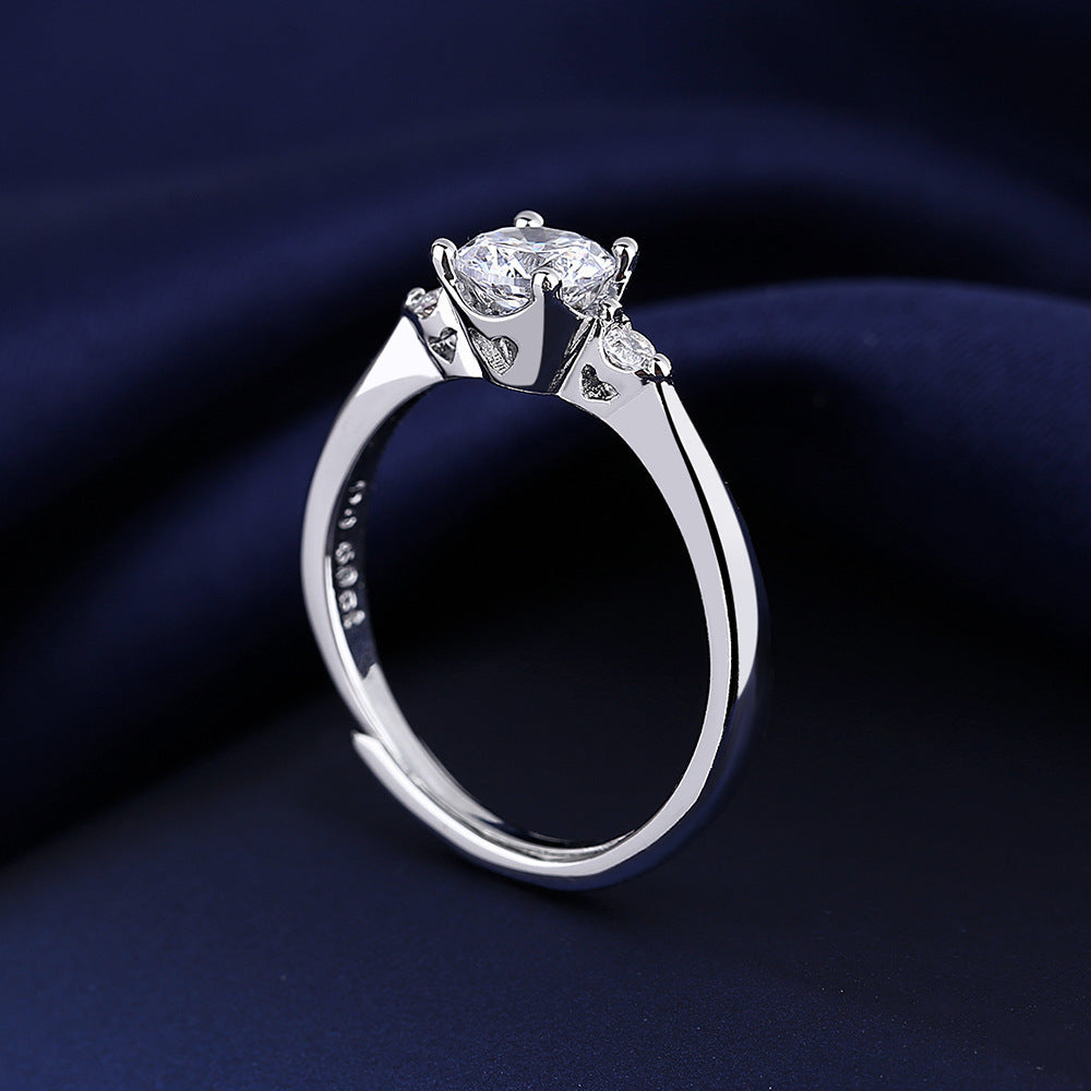 Damen eleganter Verlobungsring mit funkelnden Zirkonia und romantischem Design Shop Nory