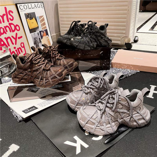 Damen Glamouröse Chunky‑Sneaker mit komplettem Strassbesatz und profilierter Gummisohle Shop Nory