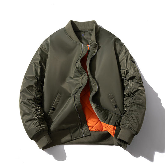 Herren Wattierte Bomberjacke mit Stehkragen, Kammerschnitt und Ärmeltasche Shop Nory