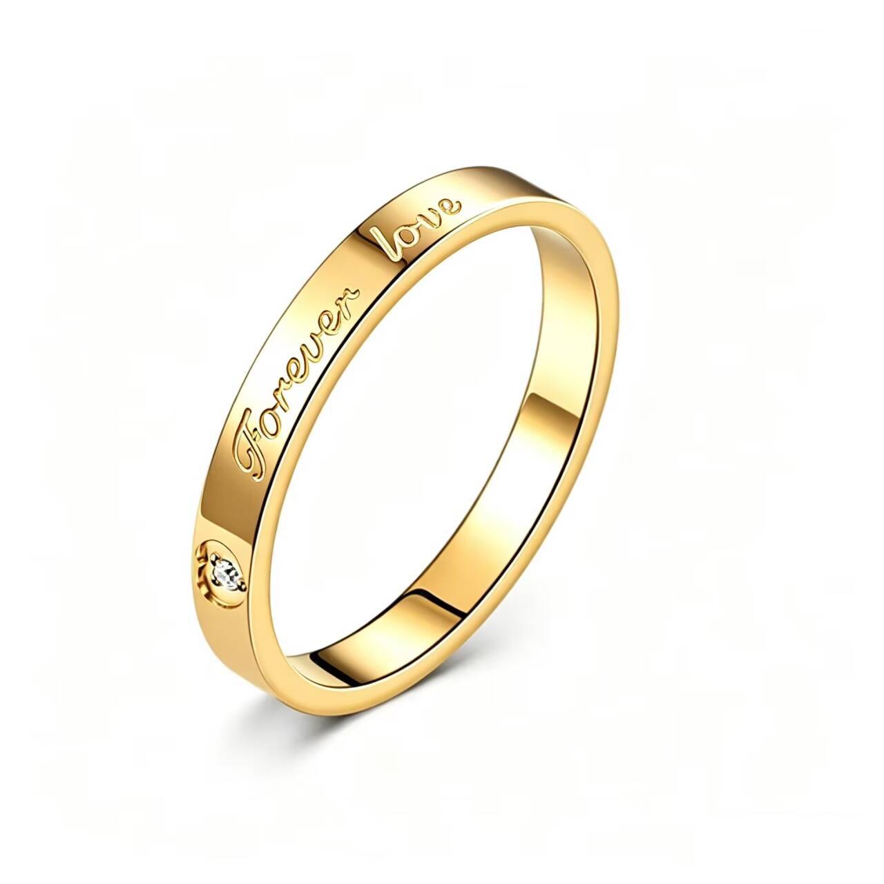 Damen Ring mit eingravierter Botschaft und Herzdetail Shop Nory