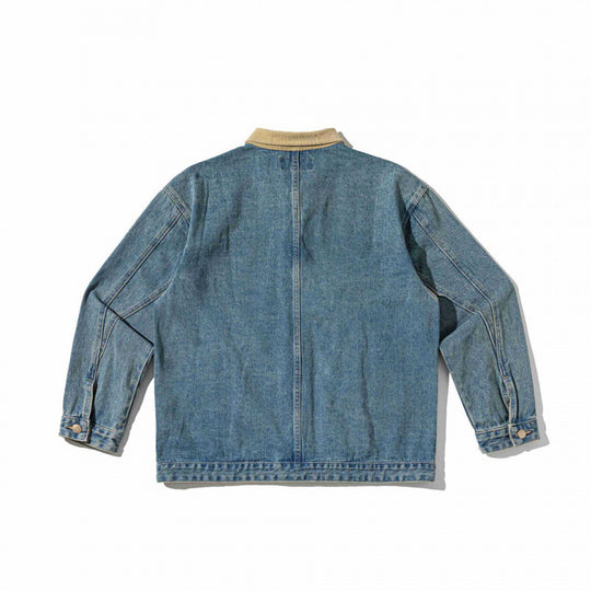 Unisex Boxy-Denim-Blousonjacke mit Cordkragen und schräg eingesetzten Pattentaschen Shop Nory