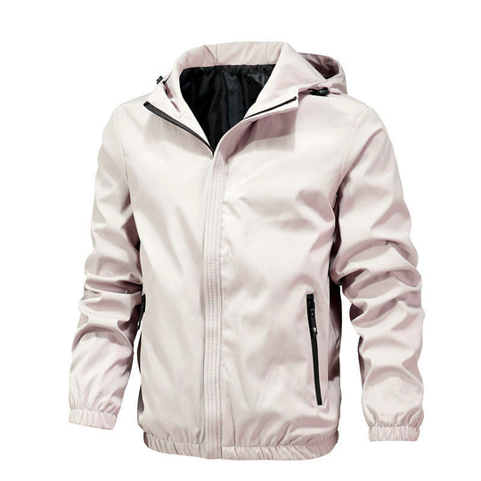 Herren Leichte Outdoor-Softshelljacke mit Kapuze, wasserabweisender Membran und Reißverschlusstaschen Shop Nory
