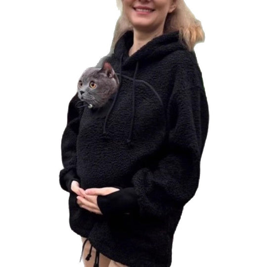 Damen Kapuzenpullover mit integrierter Katzenhöhle und extra weichem Fleece Shop Nory