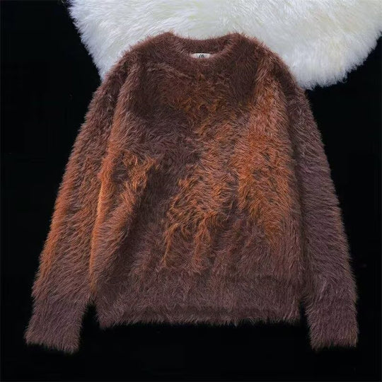 Damen Weicher Grobstrickpullover mit Rundhalsausschnitt Shop Nory