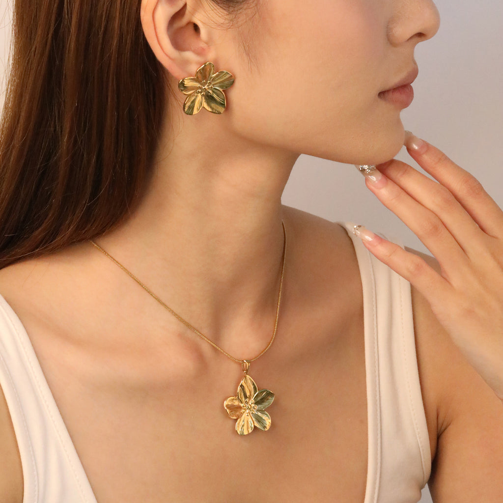 Damen Schmuckset mit blütenförmigen Anhängern Shop Nory