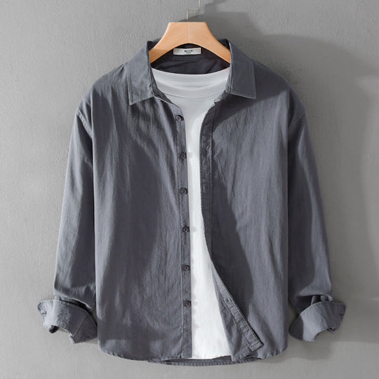 Herren Minimalistisches Leichtes Baumwoll-Überhemd im Relaxed-Look mit abgerundetem Saum Shop Nory
