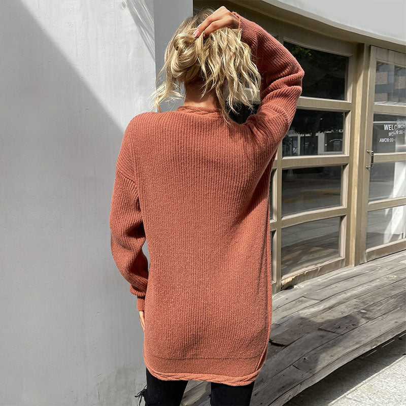 Damen Oversize Strickcardigan mit aufgesetzten Taschen und offenem Schnitt Shop Nory