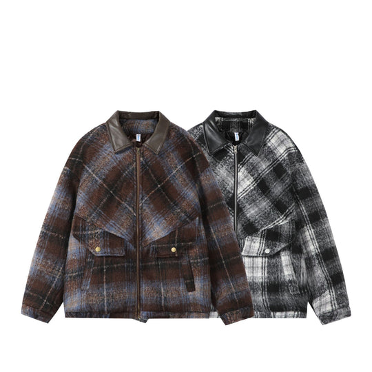 Unisex Boxy-Kurzblouson im Overshirt-Stil mit Kunstlederkragen und aufgesetzten Pattentaschen Shop Nory
