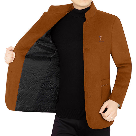 Herren Eleganter Wollmix-Kurzmantel im Mandarin-Kragen mit gesteppter Thermo-Innenfütterung Shop Nory