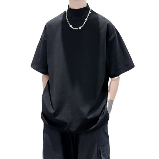 Herren oversized Rollkragen-T-Shirt mit halblangen Ärmeln und lässiger Boxy-Passform Shop Nory