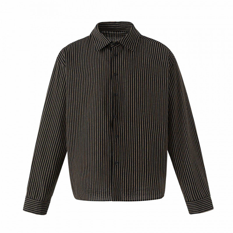 Unisex Oversize Nadelstreifen-Hemd mit kastiger Silhouette und Hemdkragen Shop Nory