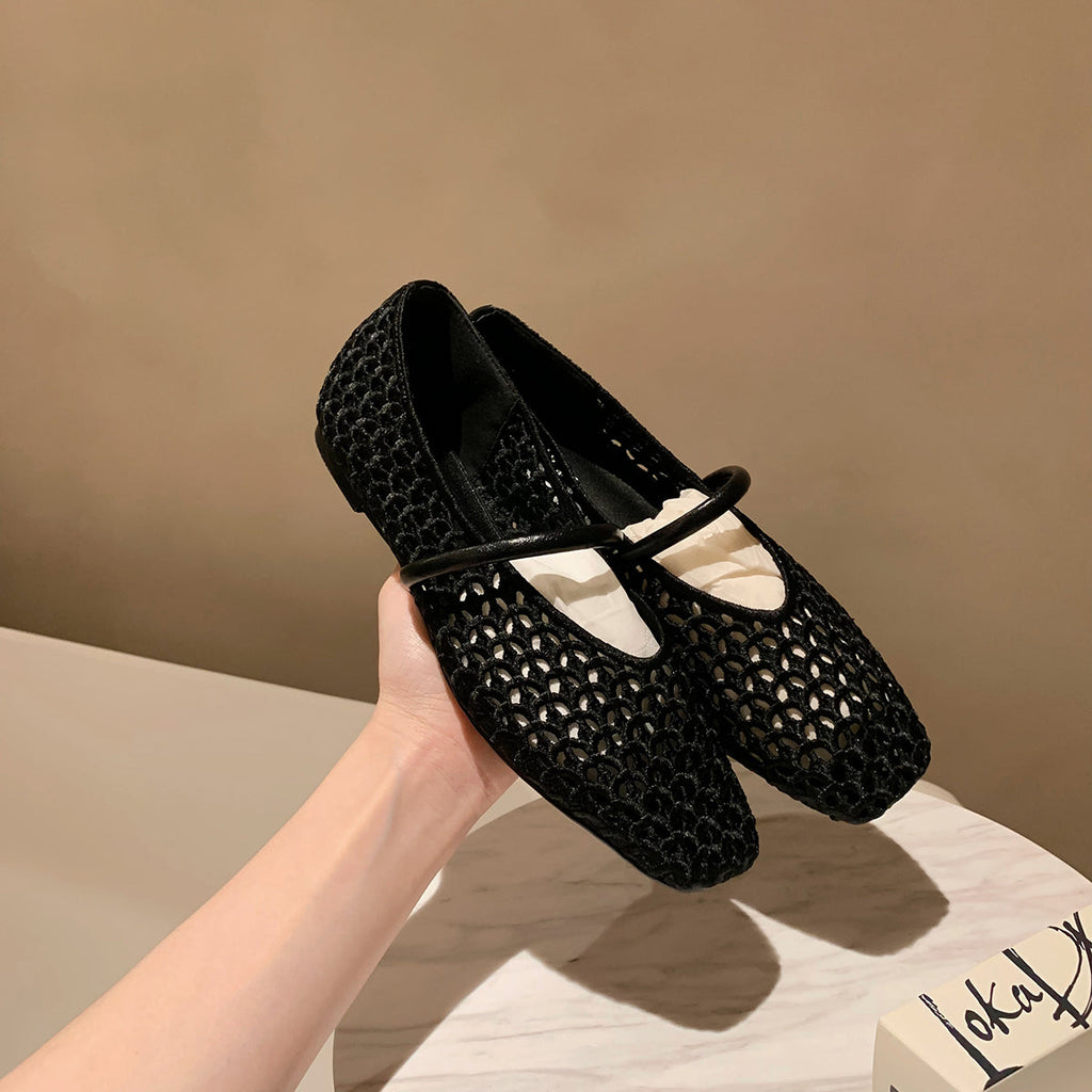 Damen Ballerinas mit strukturiertem Obermaterial und flexiblem Fußbett