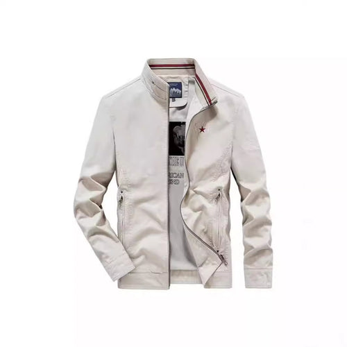 Herren Leichte Übergangsjacke mit Stehkragen, Frontreißverschluss und Innengrafik Shop Nory