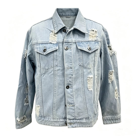 Herren Modische Denimjacke mit Destroyed-Details Shop Nory