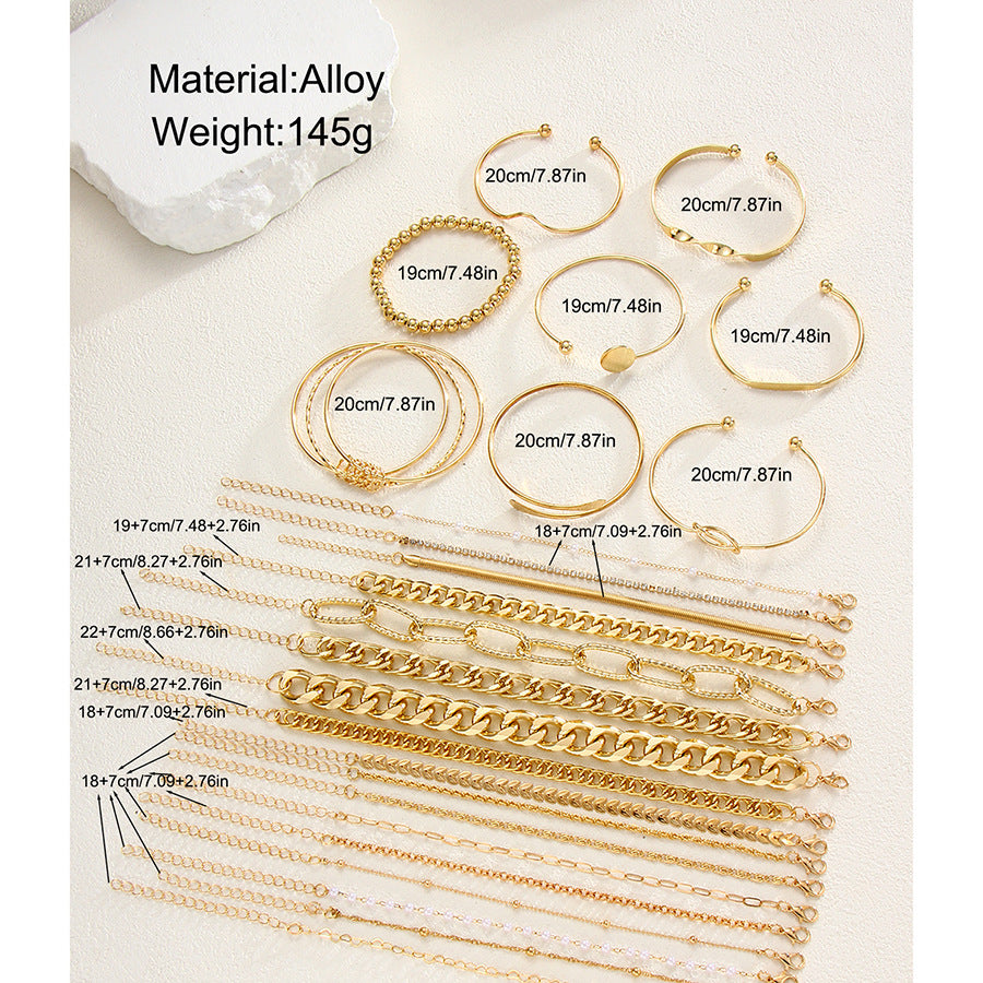 Damen Armreif-Set aus hochwertigem, goldfarbenem Metall mit vielfältigen Designs Shop Nory