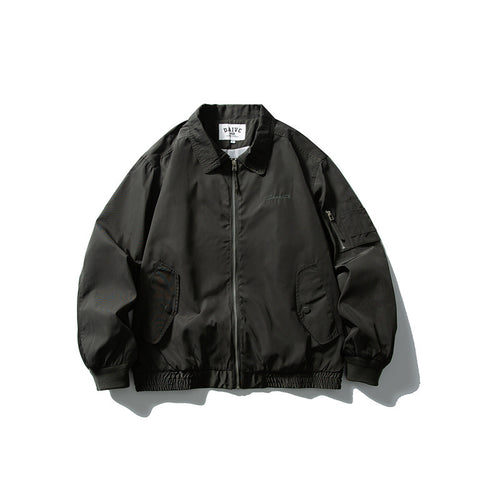 Herren Leichte Utility-Blousonjacke mit Reißverschluss, Ärmeltasche und elastischem Saum Shop Nory