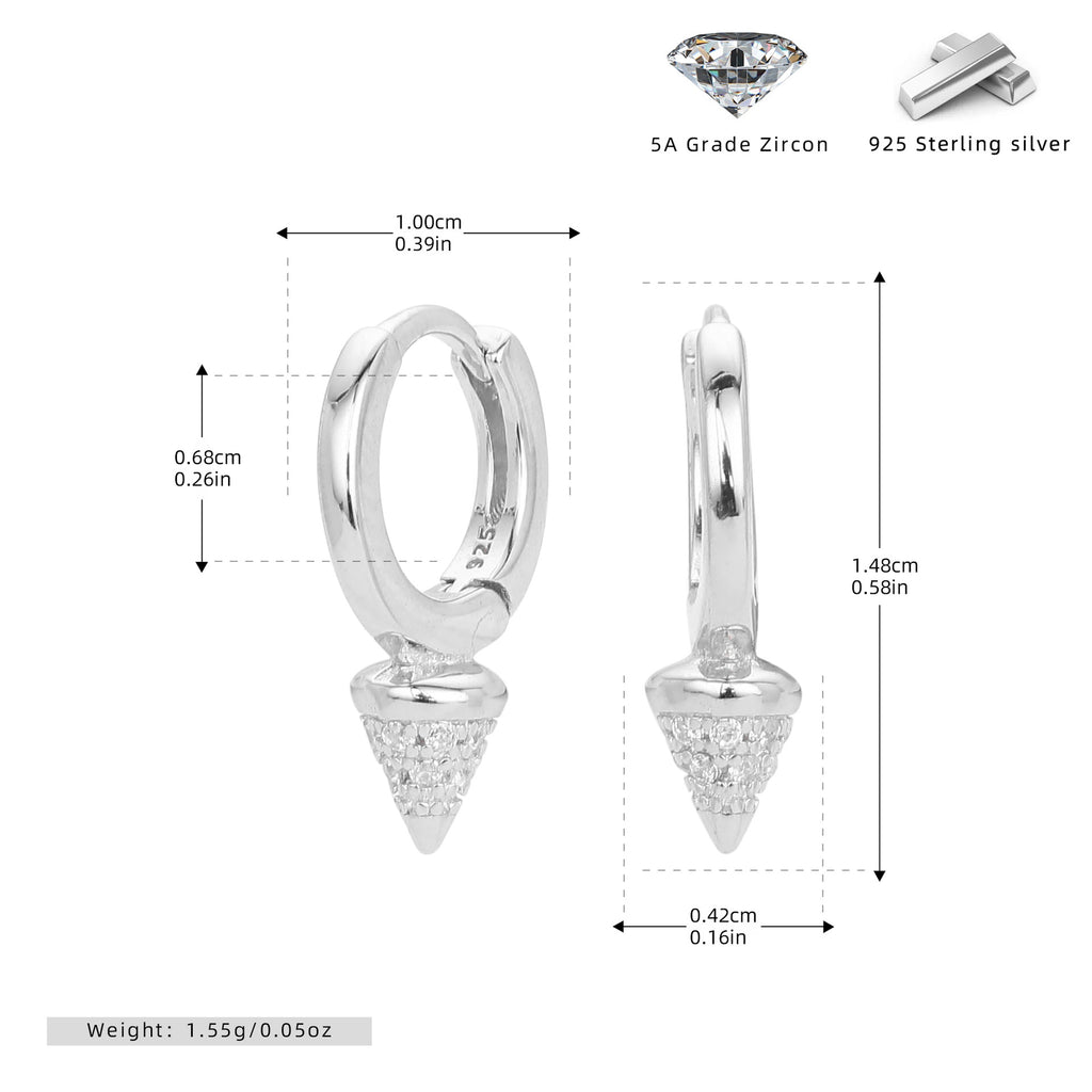 Damen Ohrhänger mit eleganten Zirkon-Spitzen aus 925 Sterling Silber Shop Nory
