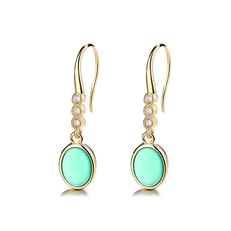 Damen Ohrhänger mit elegantem Jade-Design und funkelnden Zirkonia Shop Nory