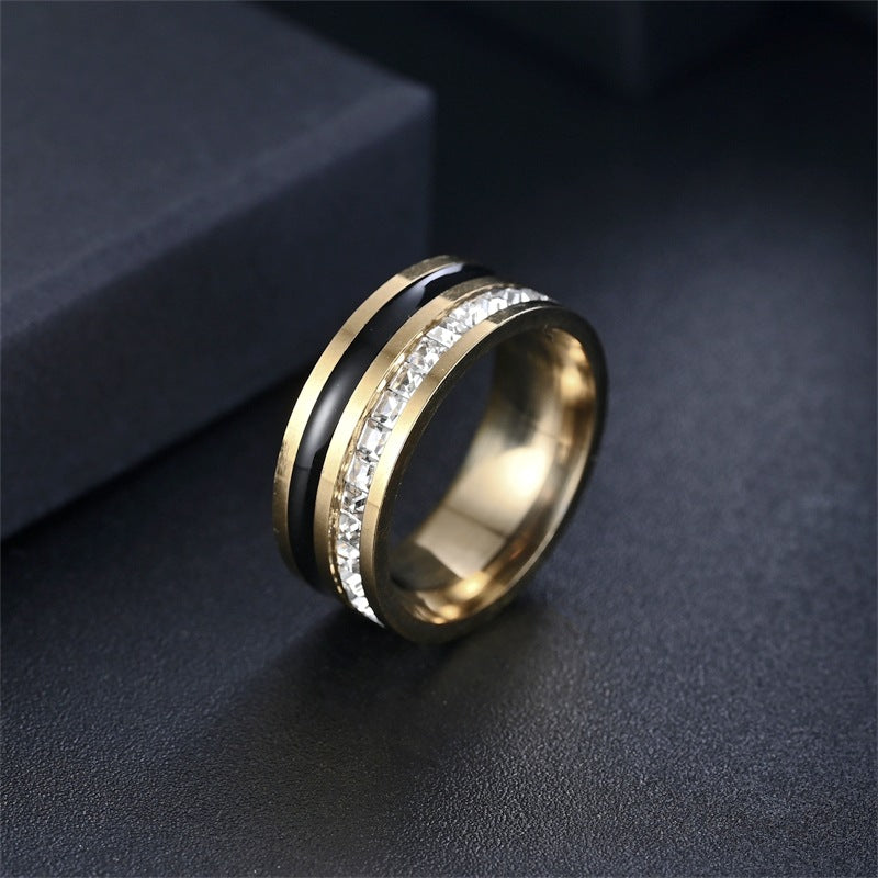 Herren Ring mit edler schwarzer Keramikeinlage und glitzerndem Zirkonia-Besatz Shop Nory