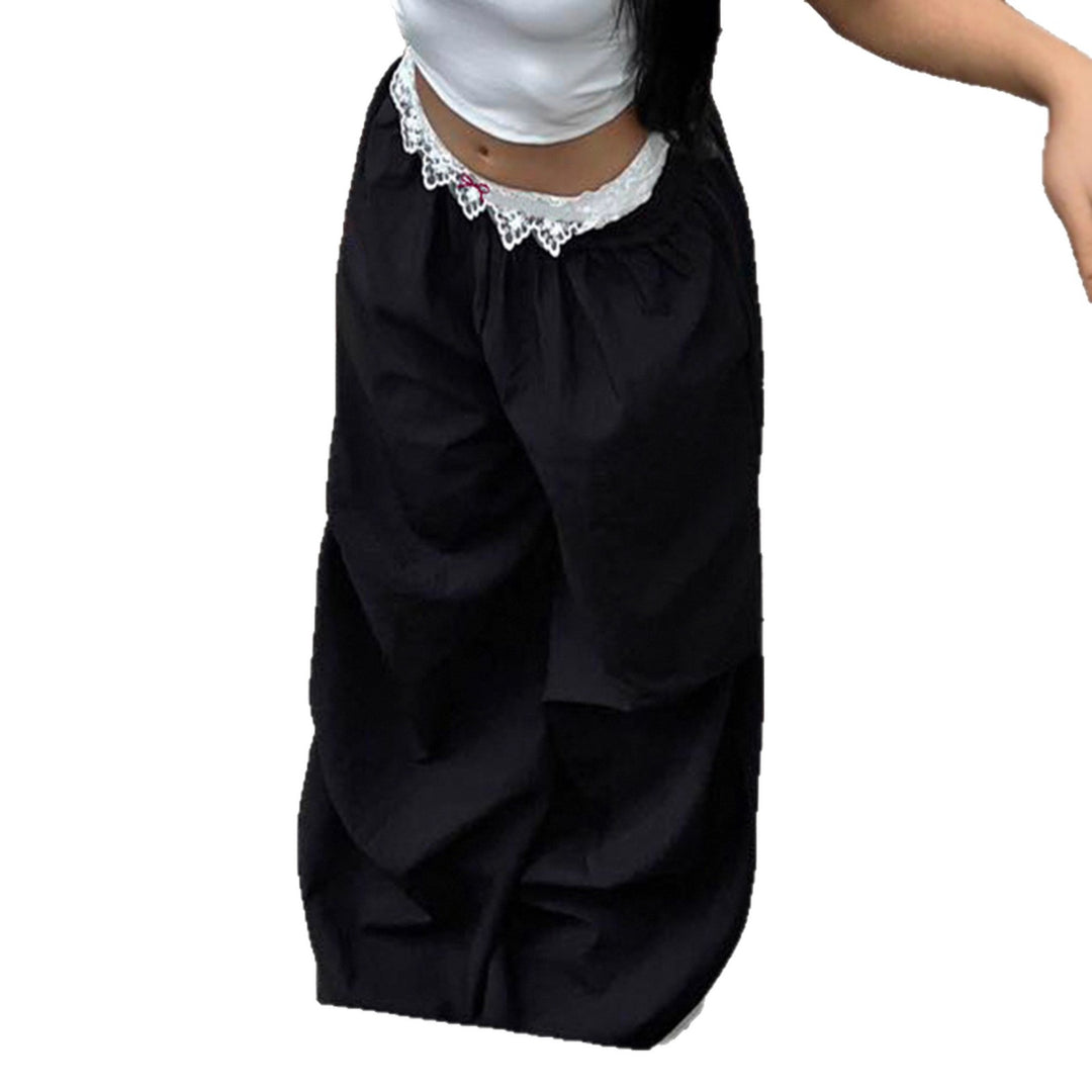 Damen nan Loungewear Schlafhose mit mehrlagigen Volants, elastischem Spitzenbund und weitem Bein Shop Nory