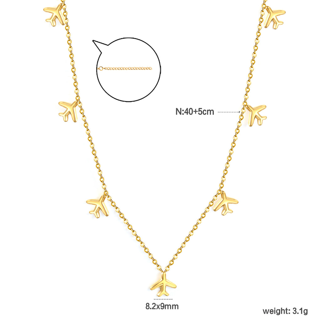 Damen Armband mit stilvollen Flugzeug-Anhängern aus antiallergischem Edelstahl Shop Nory