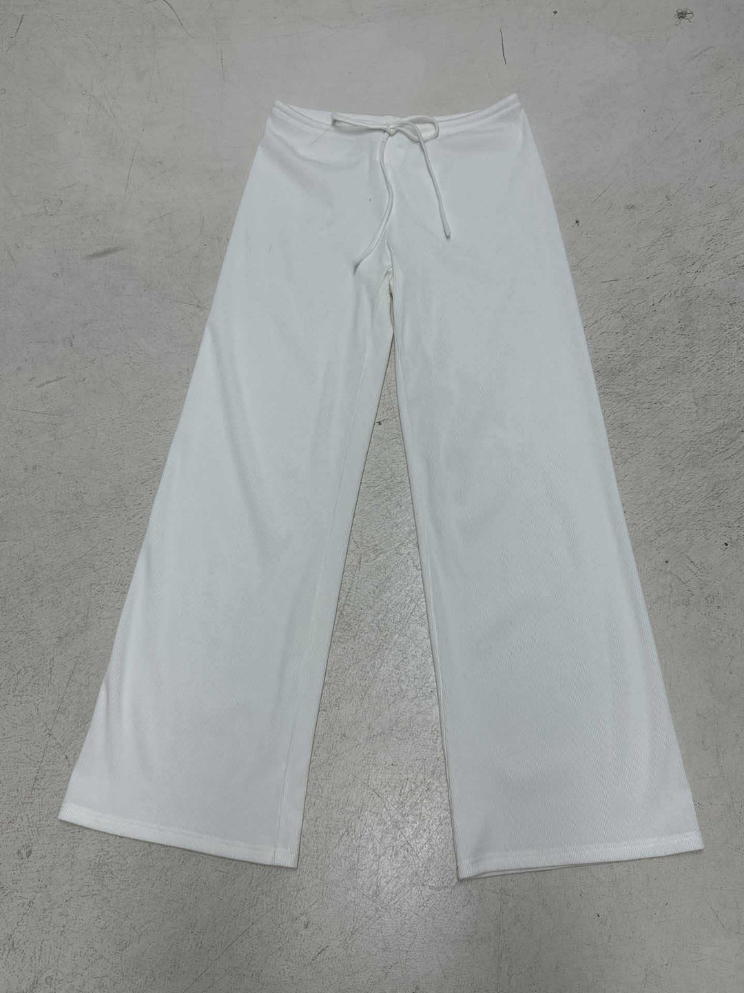 Damen nan lässige Lounge-Hose mit weitem Bein, elastischem Tunnelzugbund und feinem Rippstrick Shop Nory