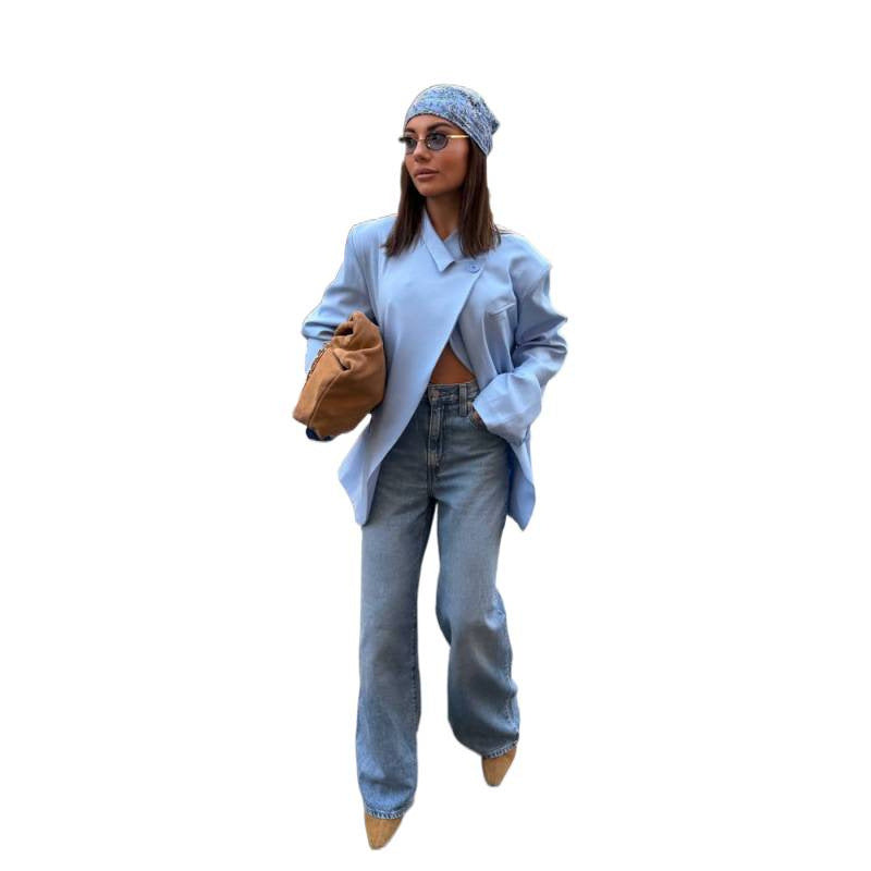Damen Oversized-Longblazer mit kastiger Silhouette, soften Schultern und verlängertem Schnitt Shop Nory