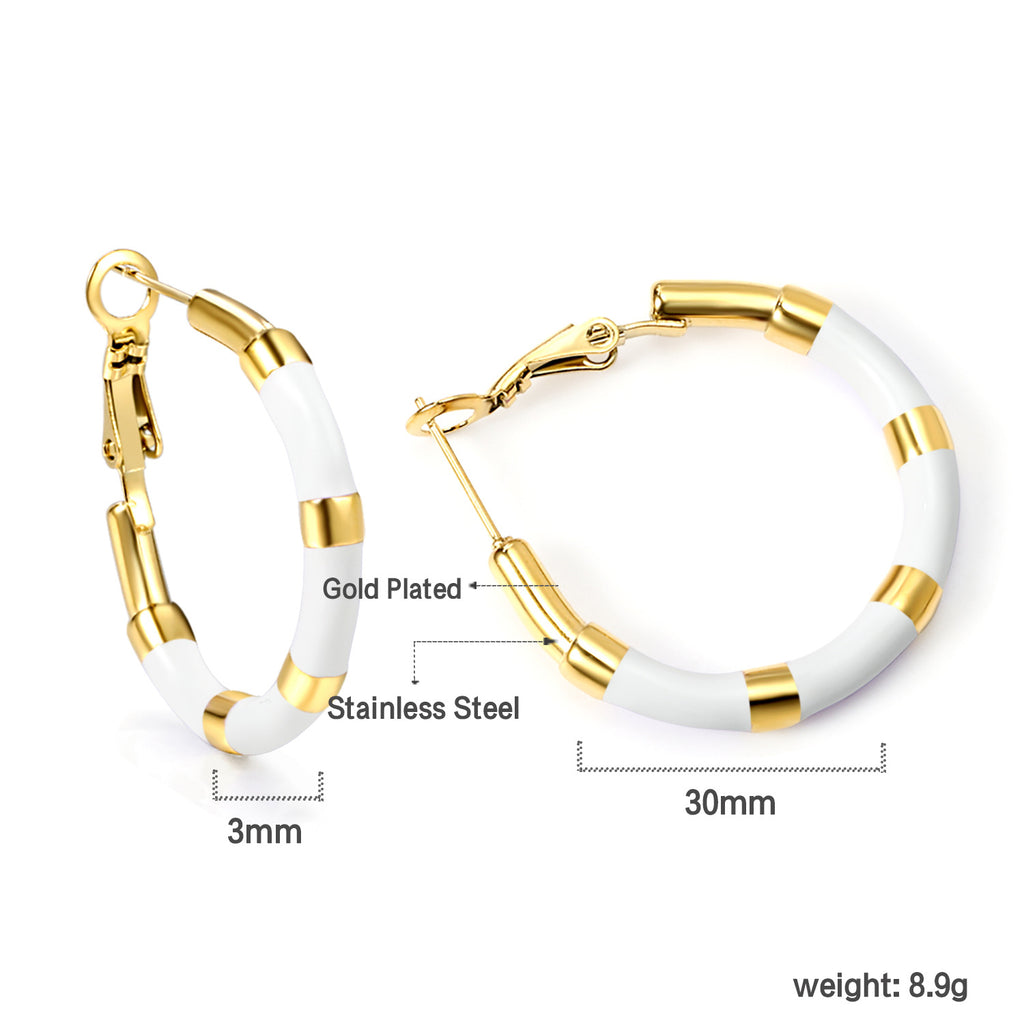 Damen Creolen mit farbigen Akzenten und hochwertiger Goldplattierung Shop Nory