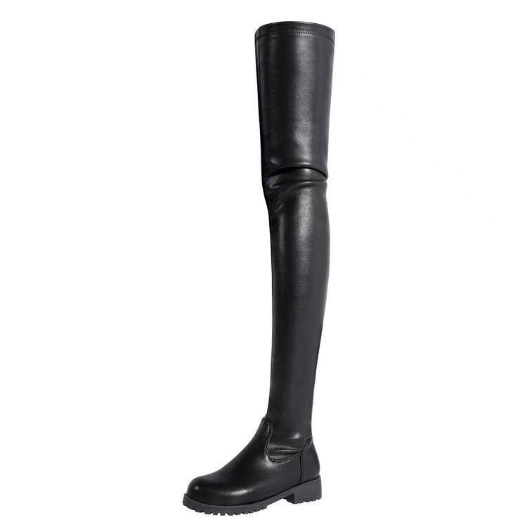 Damen Overknee Stiefel mit robustem Profil und elegantem Design
