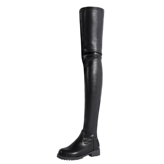 Damen Overknee Stiefel mit robustem Profil und elegantem Design