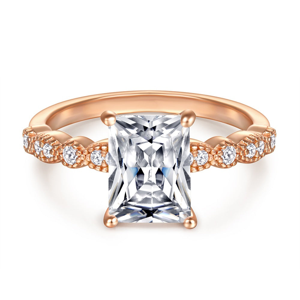 Damenring mit kunstvollem Baguette-Zirkonia-Besatz Shop Nory