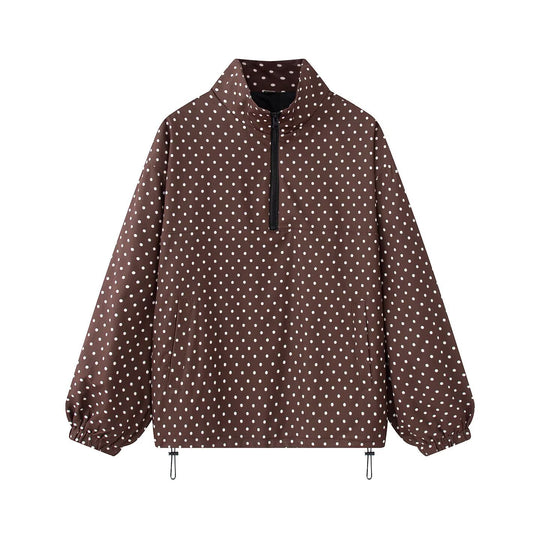 Damen leichter gepunkteter Anorak mit halbem Reißverschluss und Tunnelzug Shop Nory