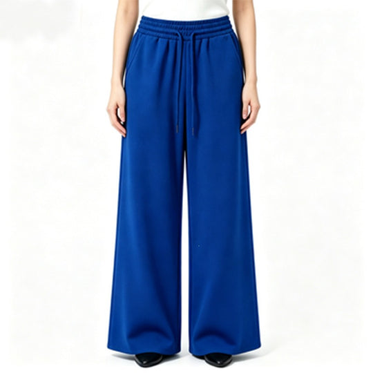 Damen nan weite High-Waist Loungehose mit elastischem Bund, Kordelzug und fließendem Jersey Shop Nory