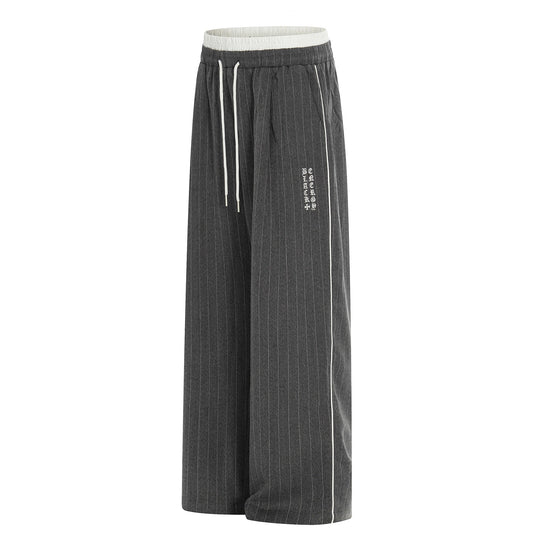 Damen Weite Pinstripe-Culotte-Hose mit elastischem Bund und Kordelzug Shop Nory