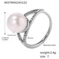Damenring mit Imitationsperle und Zirkon in elegantem Design Shop Nory