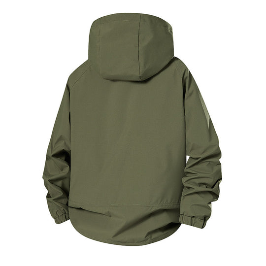 Herren Leichte wasserdichte Funktionsjacke mit Kapuze, Multitaschen und Raglanärmeln Shop Nory