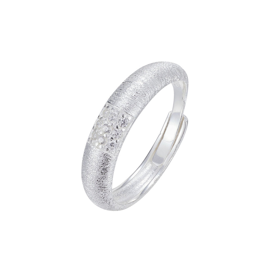 Damen Ring mit strukturiertem Design und funkelnden Zirkonia Shop Nory