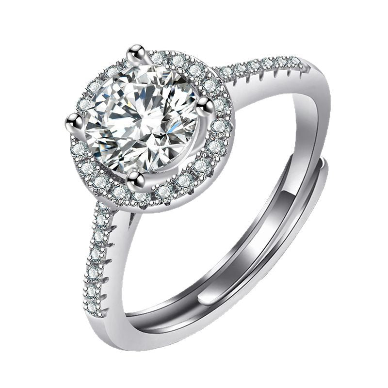 Damen-Verlobungsring mit funkelndem Zirkonia-Mittelstein und eleganter Fassung Shop Nory