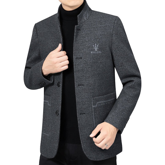 Herren Kurzmantel mit Stehkragen und aufgesetzten Taschen aus Wollmischung Shop Nory