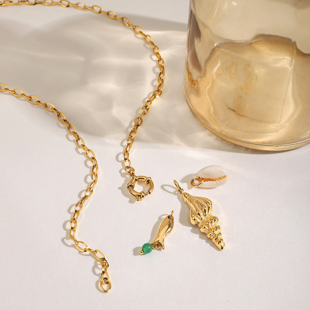 Damen elegante Halskette mit Muschel-Anhänger Shop Nory