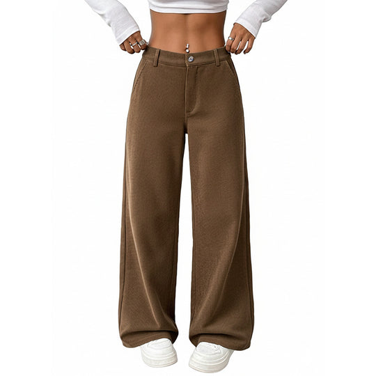 Damen Hochtaillierte Palazzo-Hose mit weitem Bein und Gürtelschlaufen Shop Nory