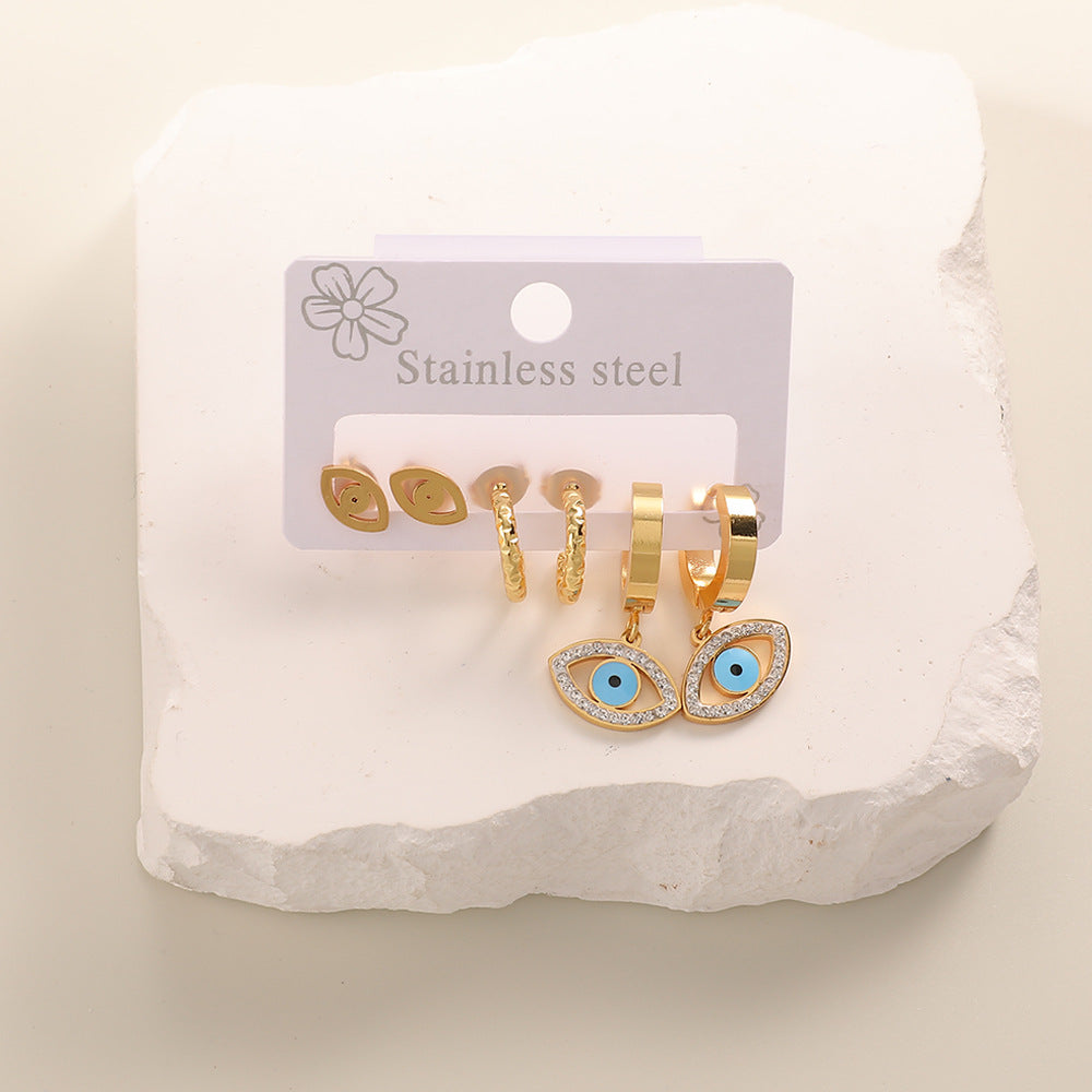 Damen Ohrringe Set mit verspieltem Stern- und Mond-Motiv Shop Nory