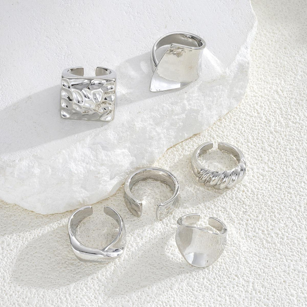 Damen Ring-Set mit einzigartigen texturierten Designs Shop Nory