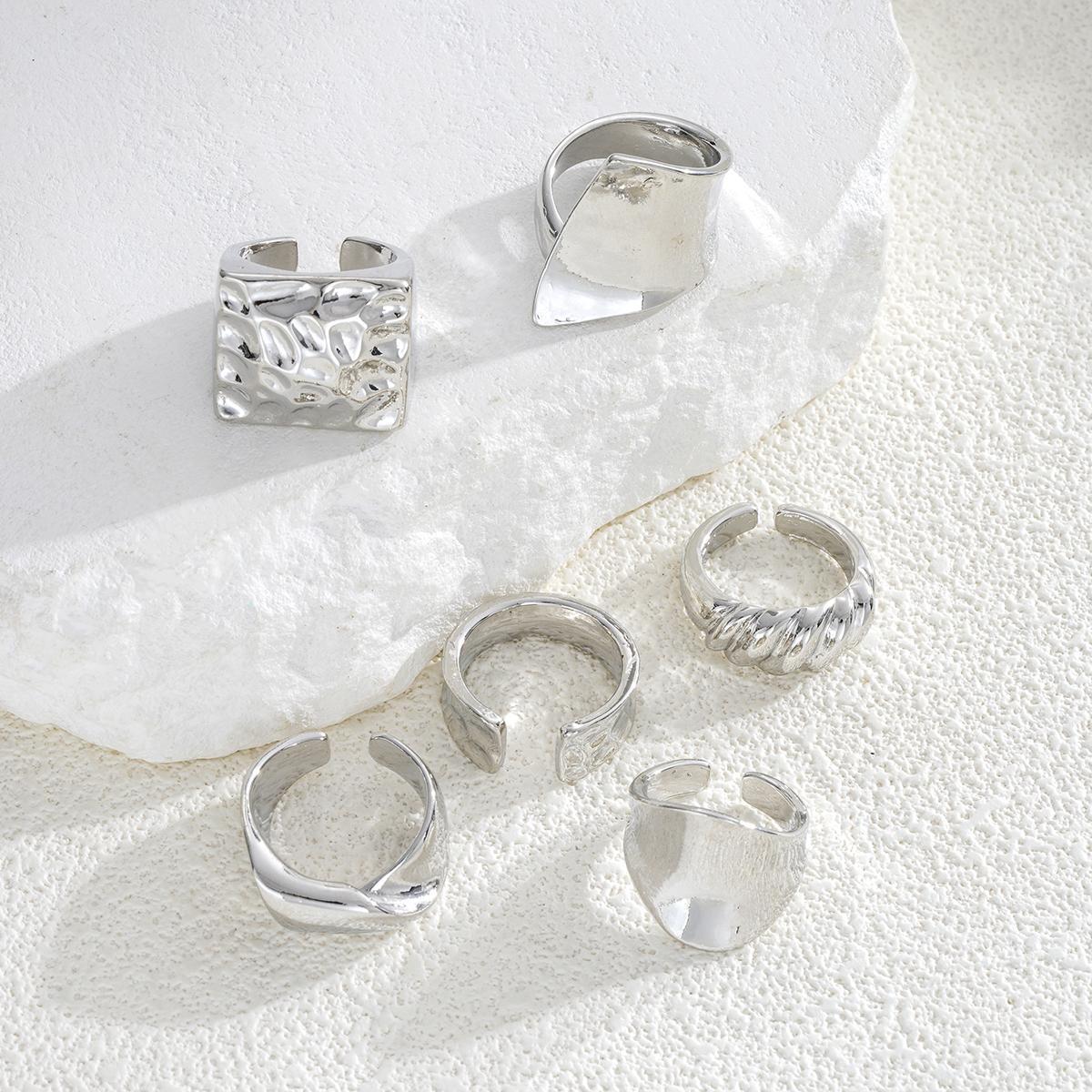 Damen Ring-Set mit einzigartigen texturierten Designs Shop Nory
