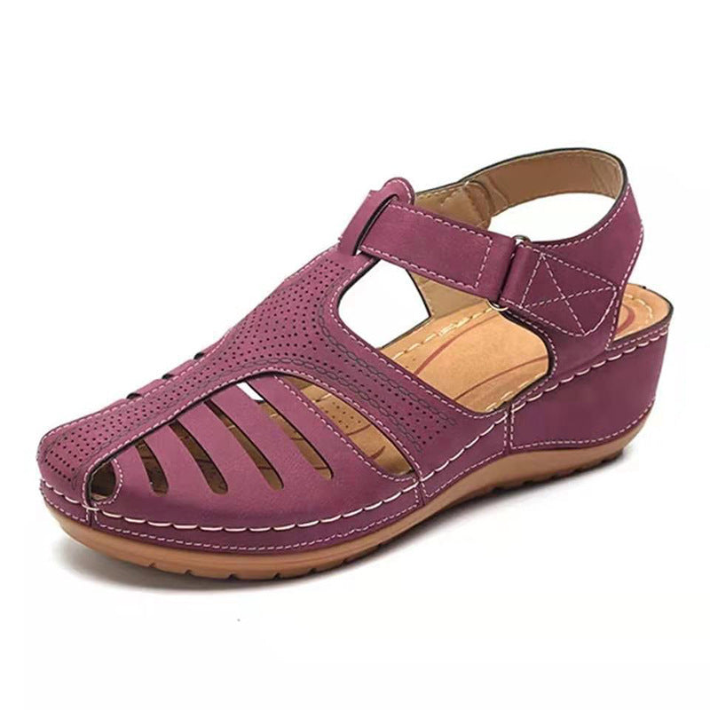 Damen Bequeme orthopädische Sandalette mit geschlossener Zehenpartie und verstellbarem Klettverschluss Shop Nory